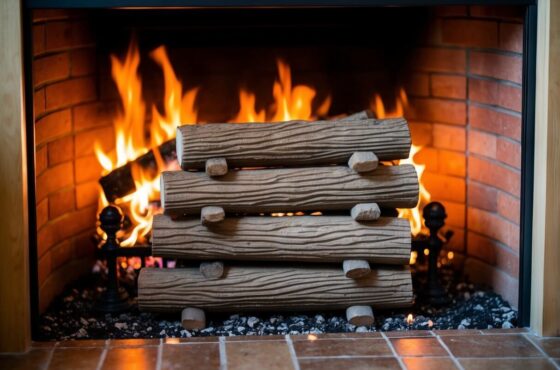 What Are Gas Fireplace Logs Made Of?
