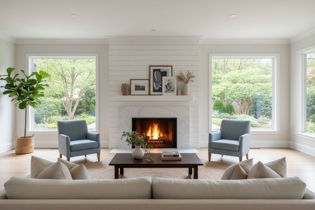 Modern gas fireplace installation Atlanta Atlanta County