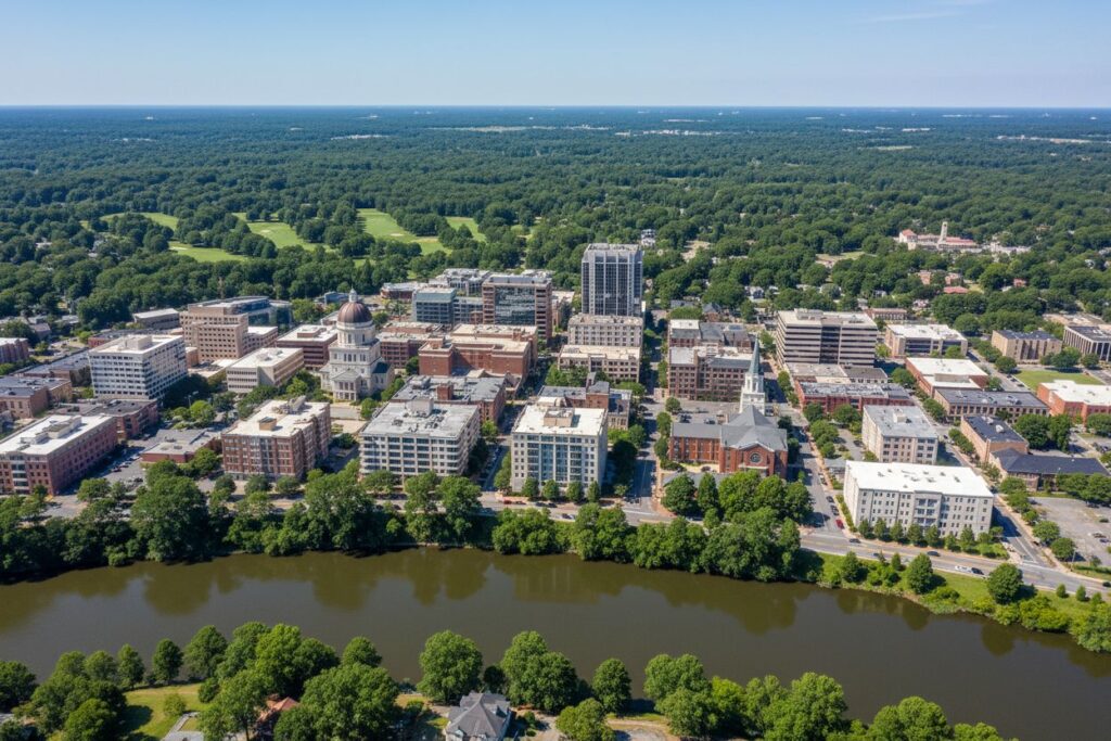 Augusta Massachusetts skyline and local area
