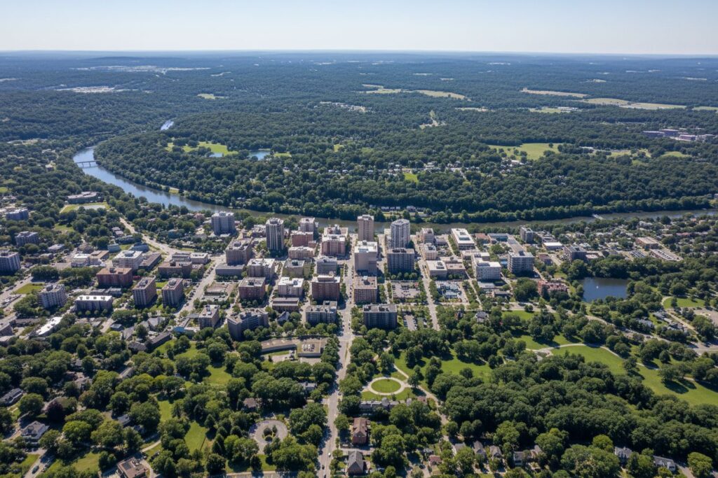 Bedford New Hampshire skyline and local area