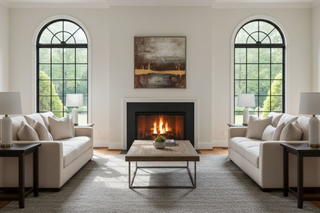 Modern gas fireplace installation Brookline Brookline County