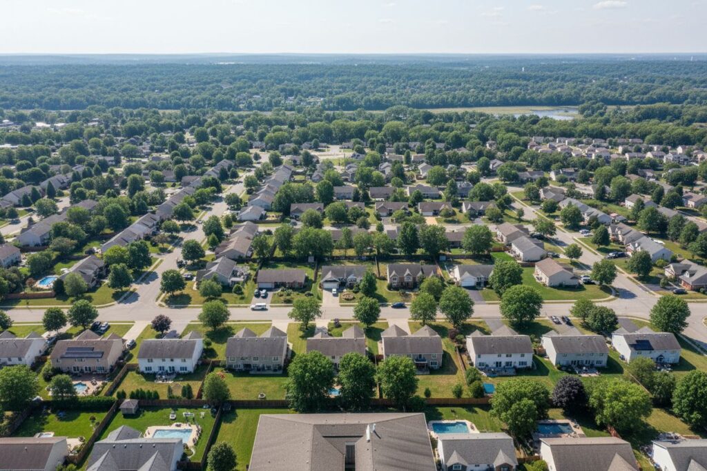 Canton Massachusetts skyline and local area