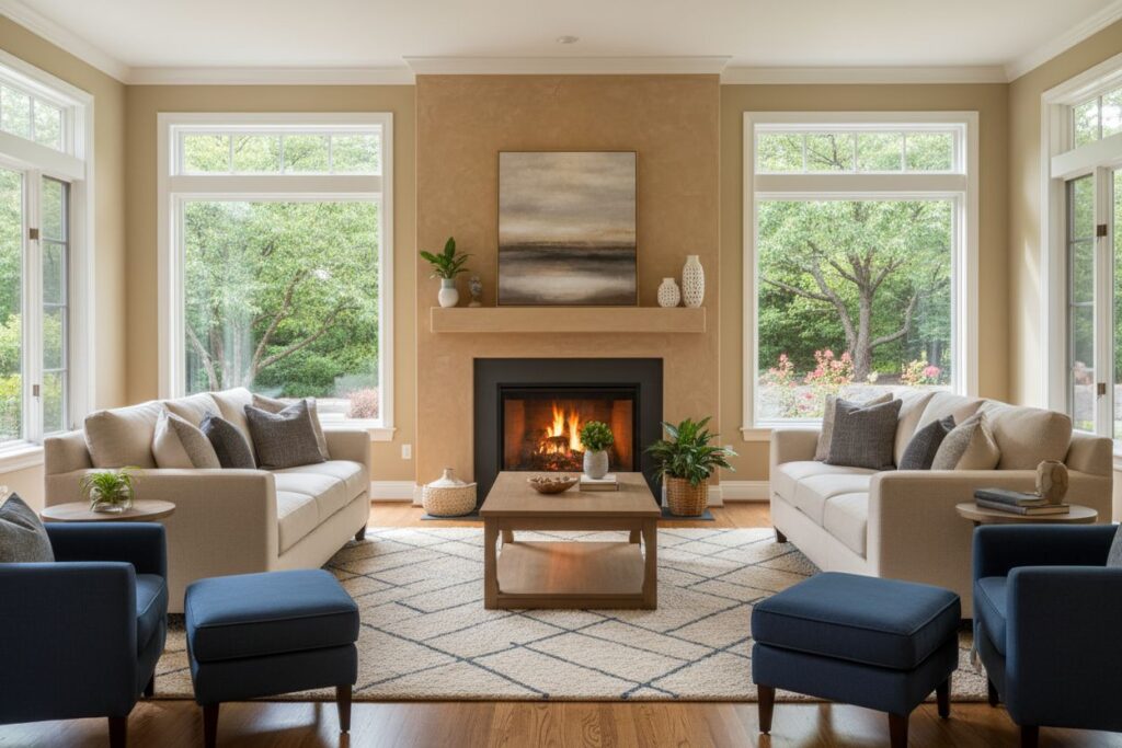Modern gas fireplace installation Canton Canton County