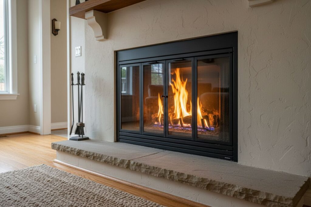 Modern gas fireplace installation Carson Carson County