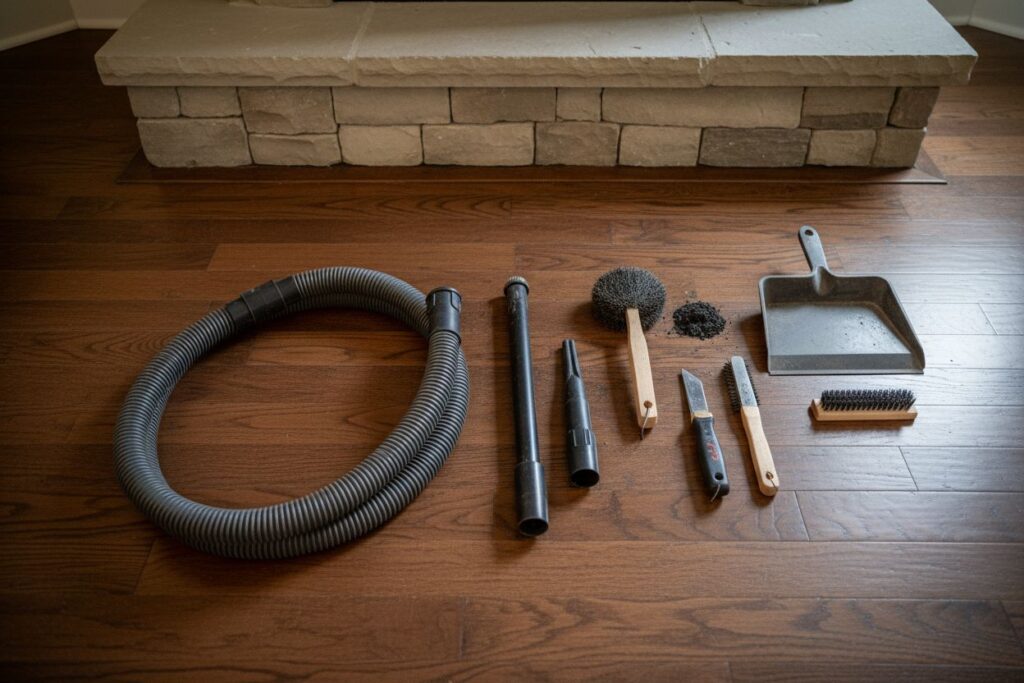 Expert fireplace technician servicing gas fireplace in Chicago
