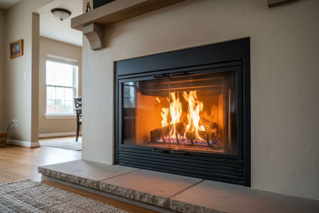 Modern gas fireplace installation Coos Bay Coos Bay County