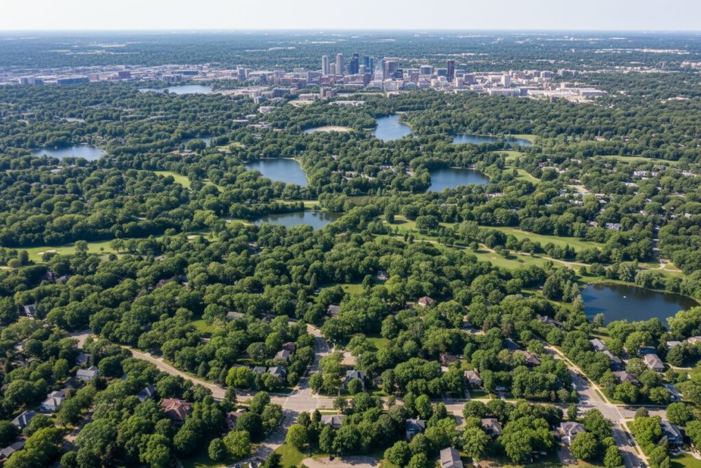 Edina Minnesota skyline and local area