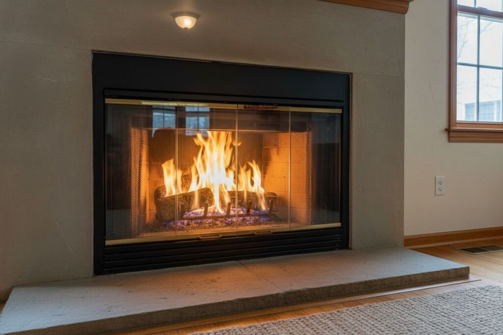 Modern gas fireplace installation Eugene Eugene County