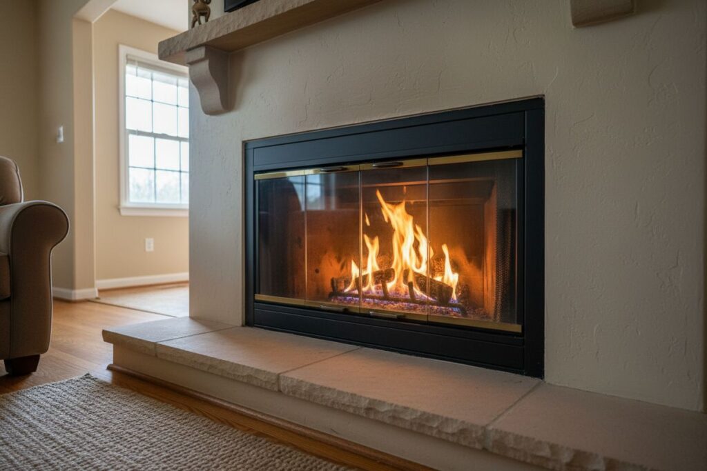 Modern gas fireplace installation Everett Everett County