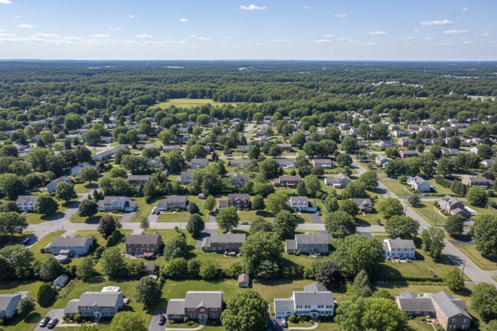 Framingham Massachusetts skyline and local area
