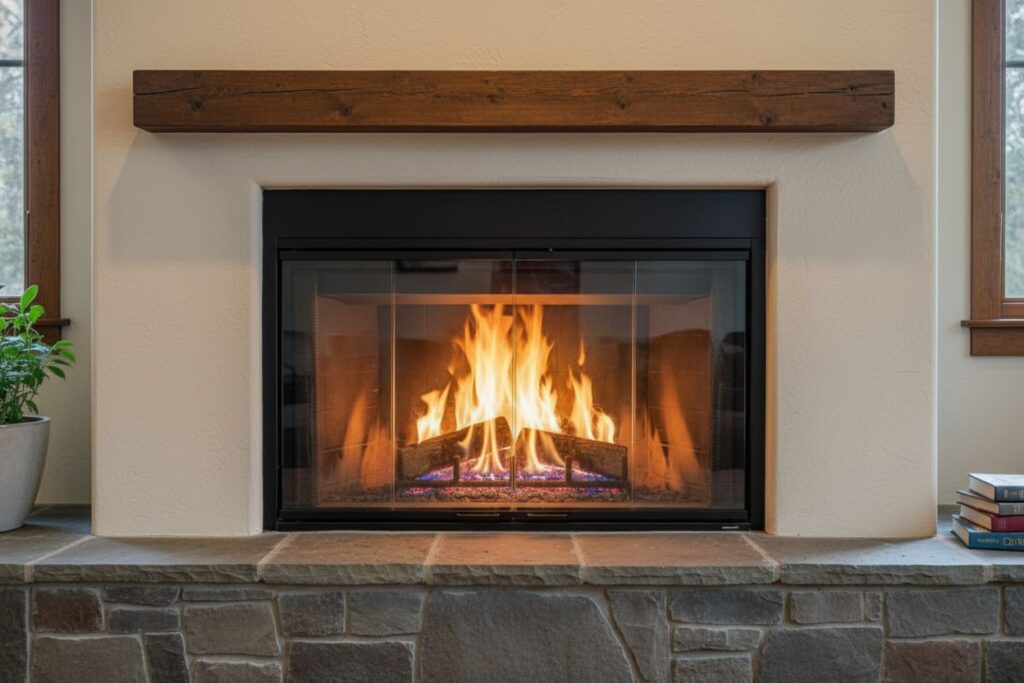 Modern gas fireplace installation Garrettsville Garrettsville County
