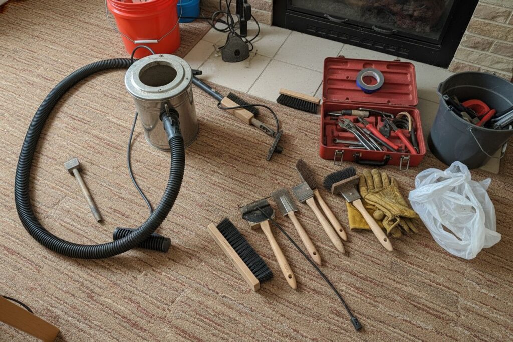 Expert fireplace technician servicing gas fireplace in Gig Harbor