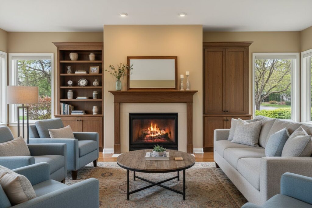 Modern gas fireplace installation Greensboro Greensboro County