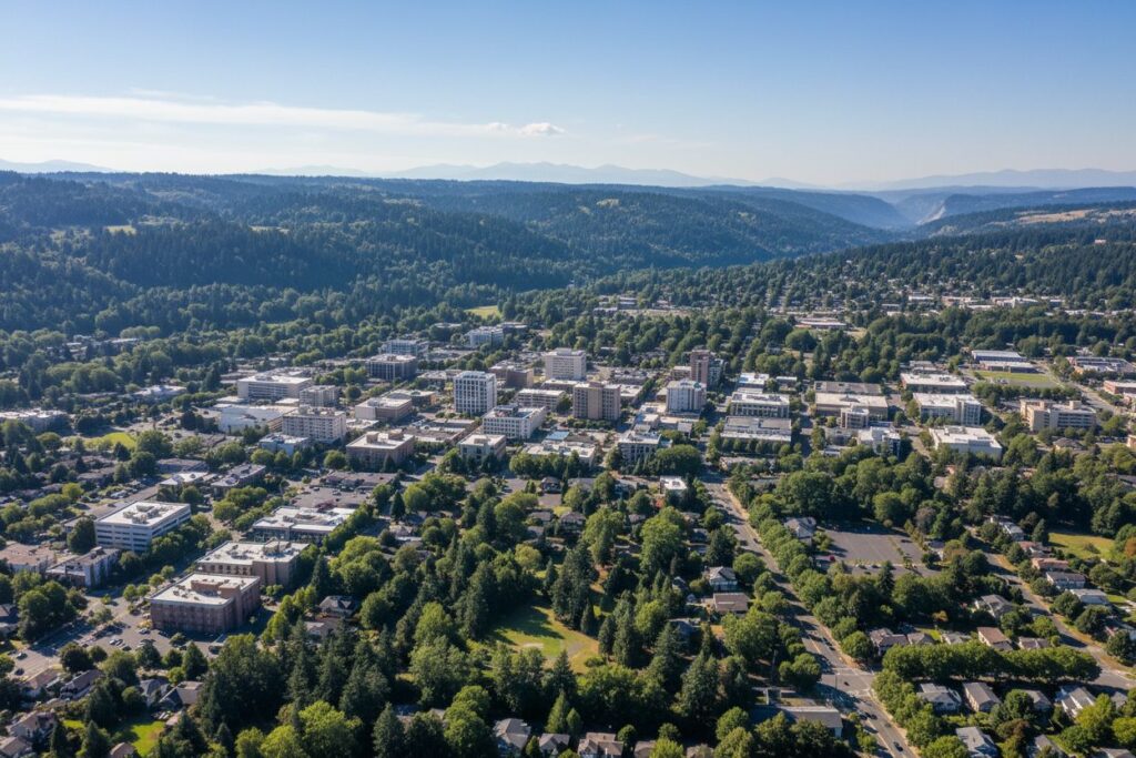 Gresham Oregon skyline and local area