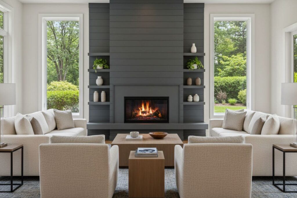 Modern gas fireplace installation Hopkinton Hopkinton County