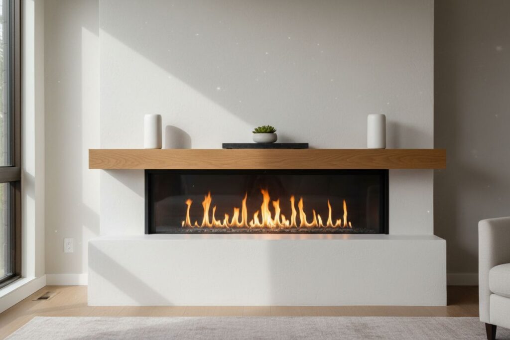 Gas fireplace with decor in Kennesaw residence