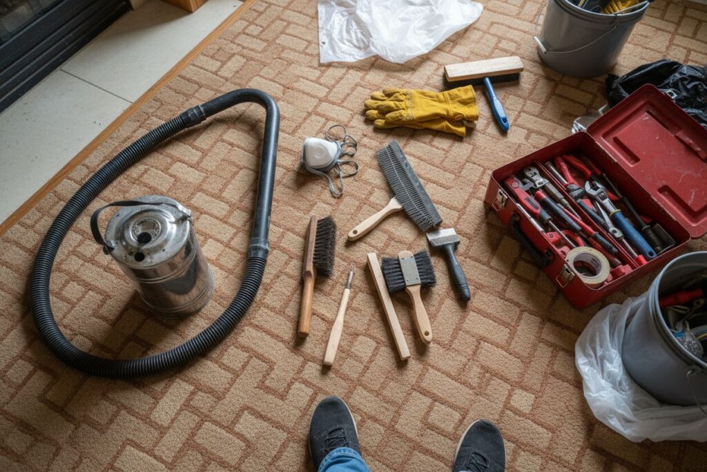Expert fireplace technician servicing gas fireplace in Long Beach