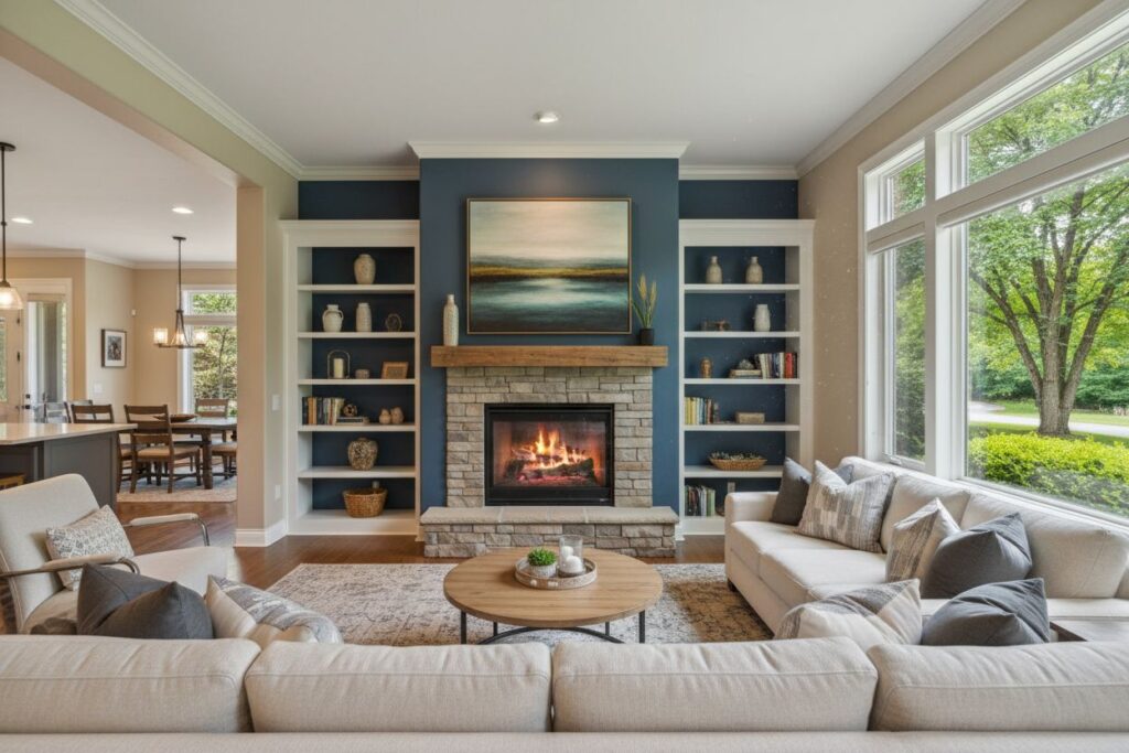 Modern gas fireplace installation Milwaukee Milwaukee County