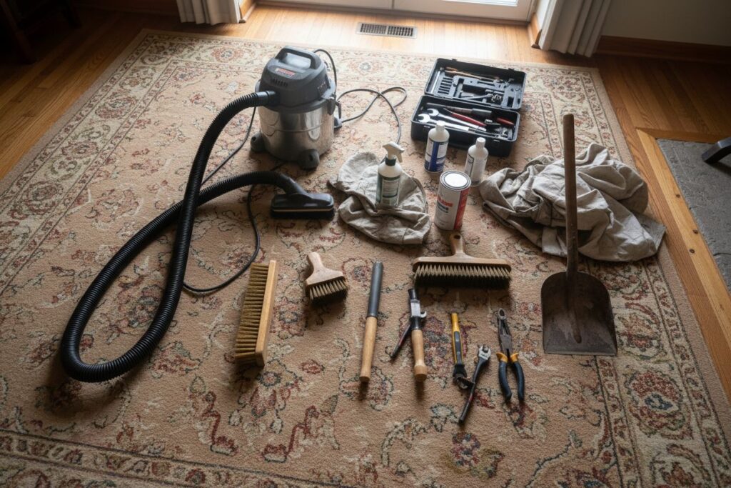 Expert fireplace technician servicing gas fireplace in Monroe