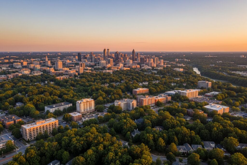 NE Atlanta Georgia skyline and local area