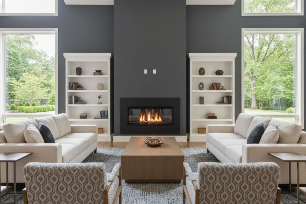 Modern gas fireplace installation NE Atlanta NE Atlanta County