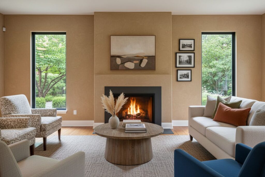 Modern gas fireplace installation Norcross Norcross County