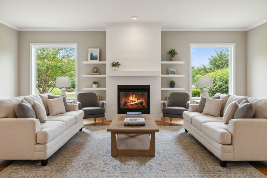 Modern gas fireplace installation North Atlanta North Atlanta County