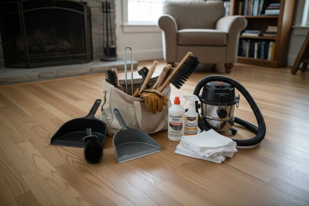 Expert fireplace technician servicing gas fireplace in Northwest Milwaukee