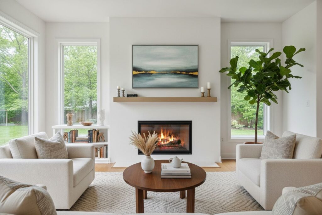 Modern gas fireplace installation Oklahoma City Oklahoma City County