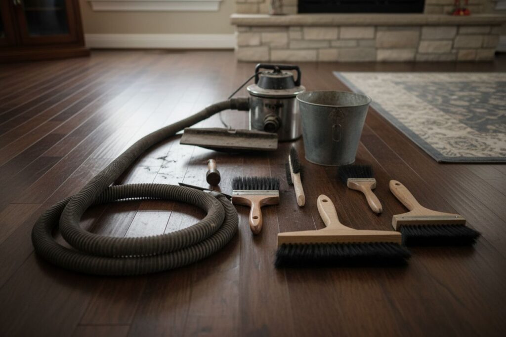 Expert fireplace technician servicing gas fireplace in Phoenix