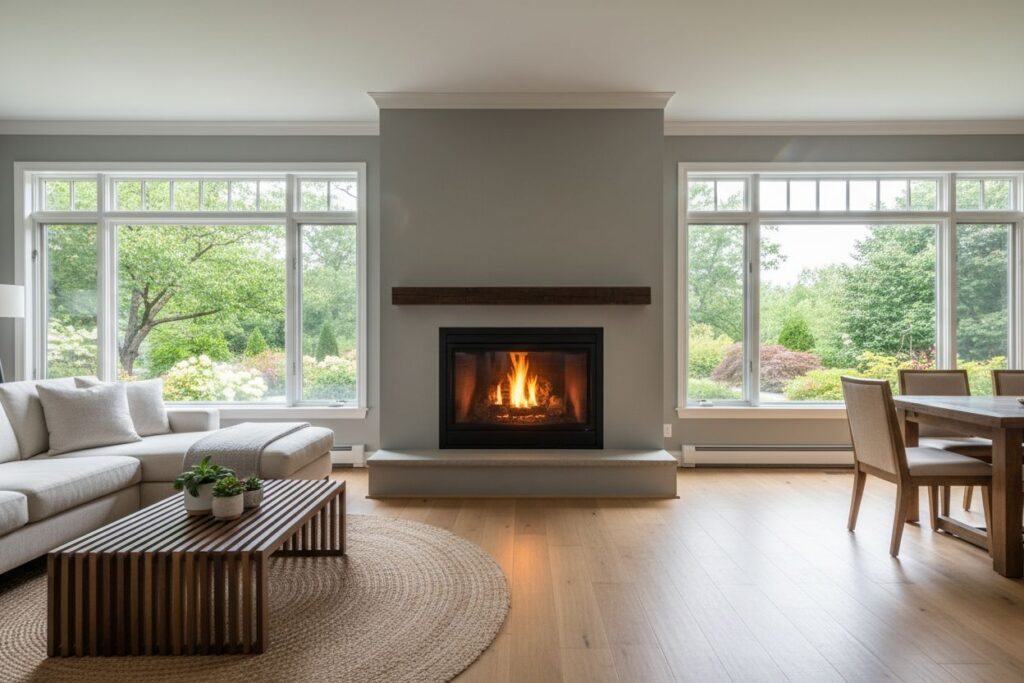 Modern gas fireplace installation Portland Portland County