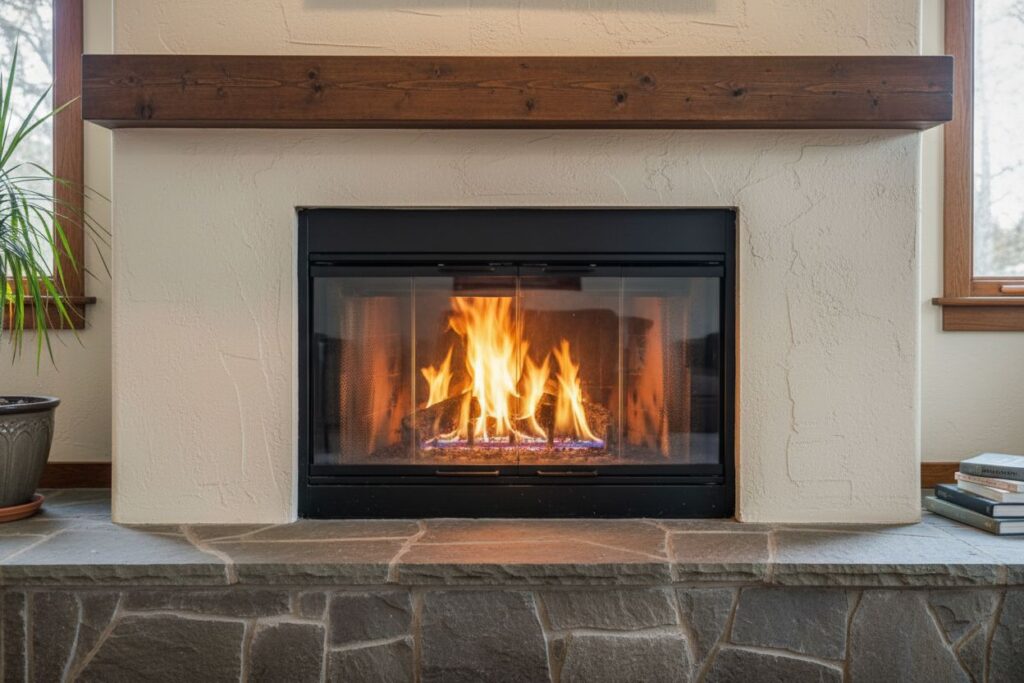 Modern gas fireplace installation Reedsport Reedsport County