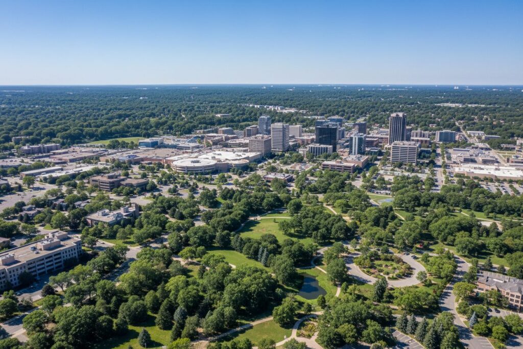 Schaumburg Illinois skyline and local area