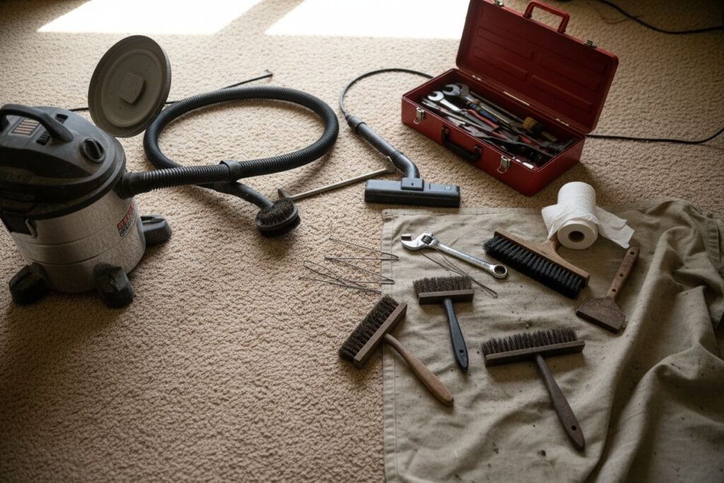 Expert fireplace technician servicing gas fireplace in Tacoma