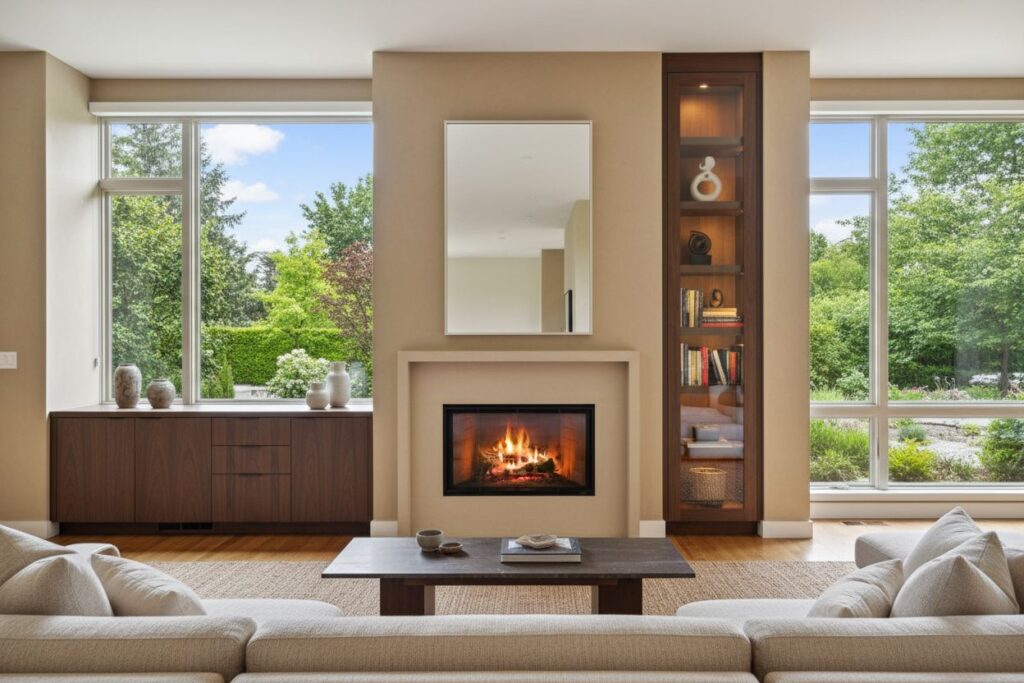 Modern gas fireplace installation Tillamook Tillamook County