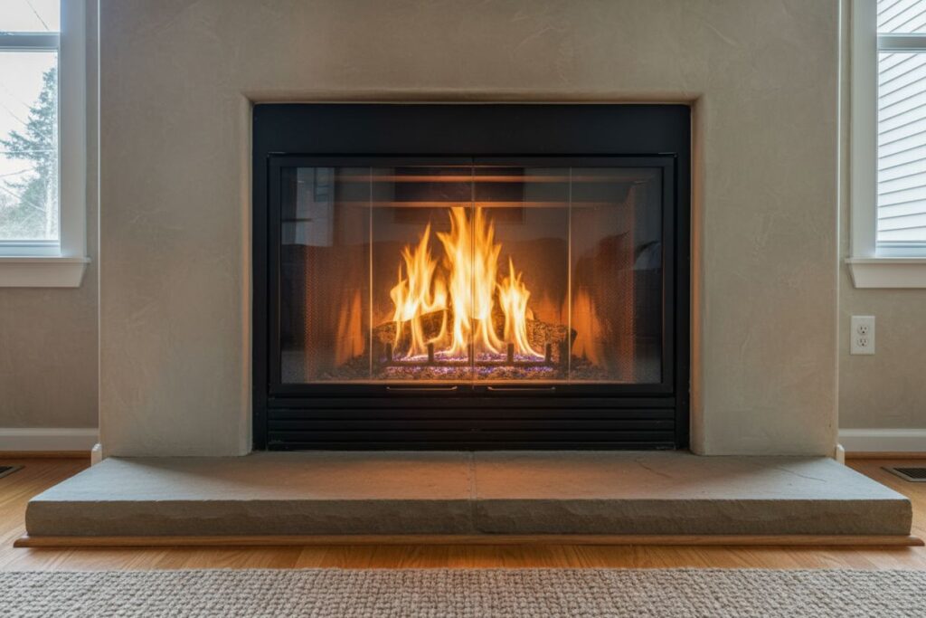 Modern gas fireplace installation West Seattle West Seattle County