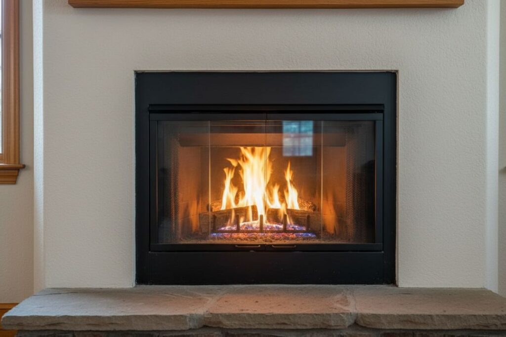 Modern gas fireplace installation Westerville Westerville County