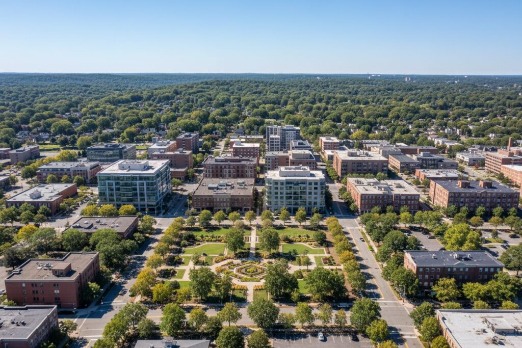 Westmont Illinois skyline and local area