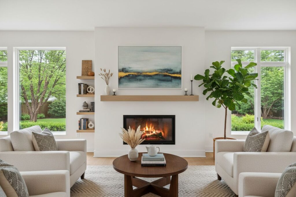Modern gas fireplace installation Westwood Westwood County