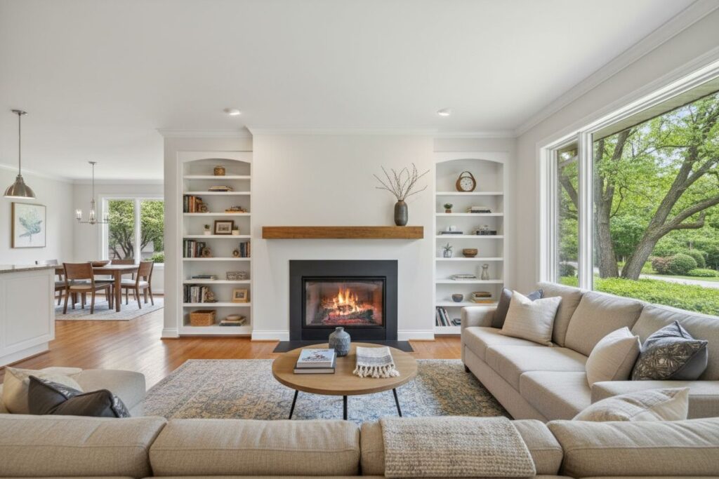 Modern gas fireplace installation Wheaton Wheaton County