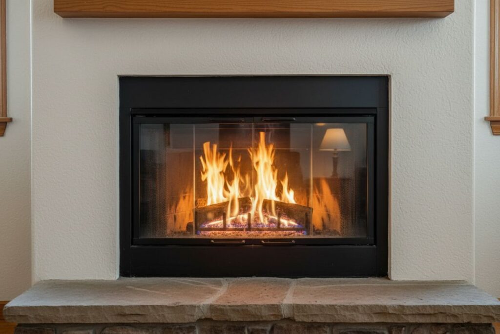 Modern gas fireplace installation Willsonville Willsonville County